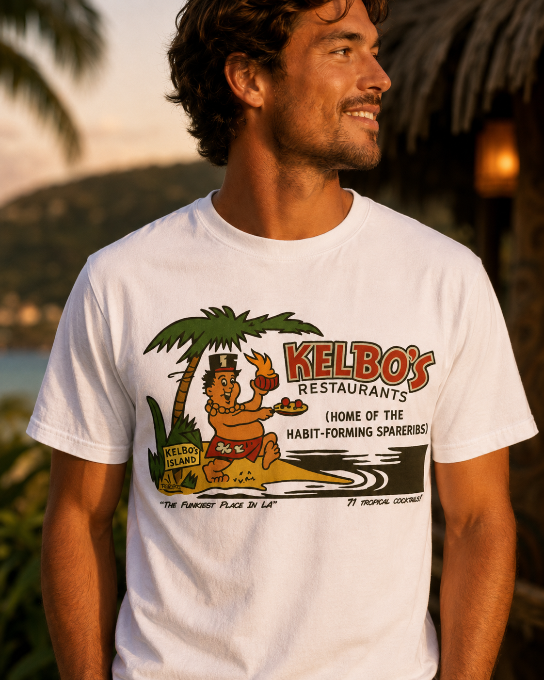 Kelbo’s Restaurants - Postwar Los Angeles Hawaiian BBQ - Vintage Tiki Tee