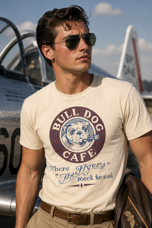 Bull Dog Cafe T-Shirt – Rocketeer Inspired Vintage Los Angeles Diner Tee