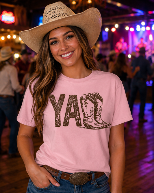 Y’ALL Cowboy Boots – Country Dance Night Vintage Tee