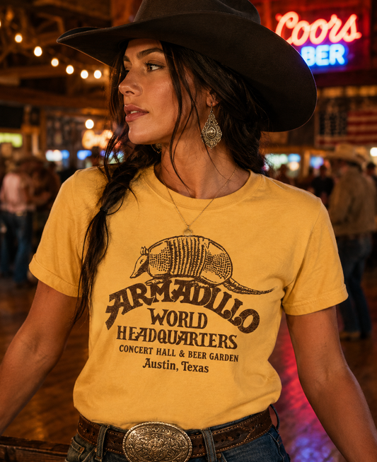 Armadillo World Headquarters – Austin’s Cosmic Cowboy Concert Hall – Vintage Tee