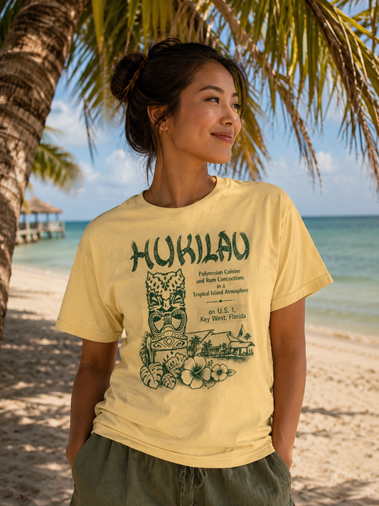 Hukilau Tiki Shirt – Vintage Islander Village Tee, 1960s Tiki Bar, Paco’s Hukilau