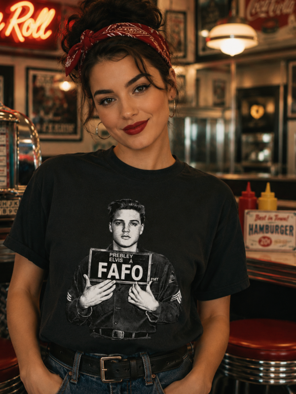 ELVIS FAFO - KING - MUGSHOT TEE