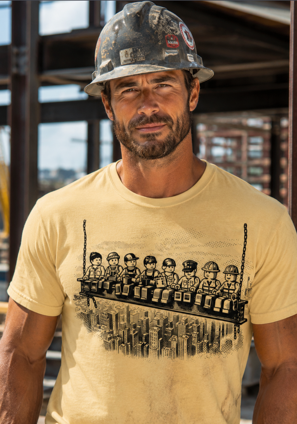Lunch Break Over Manhattan – Brickworker Edition – Vintage Pop Tee