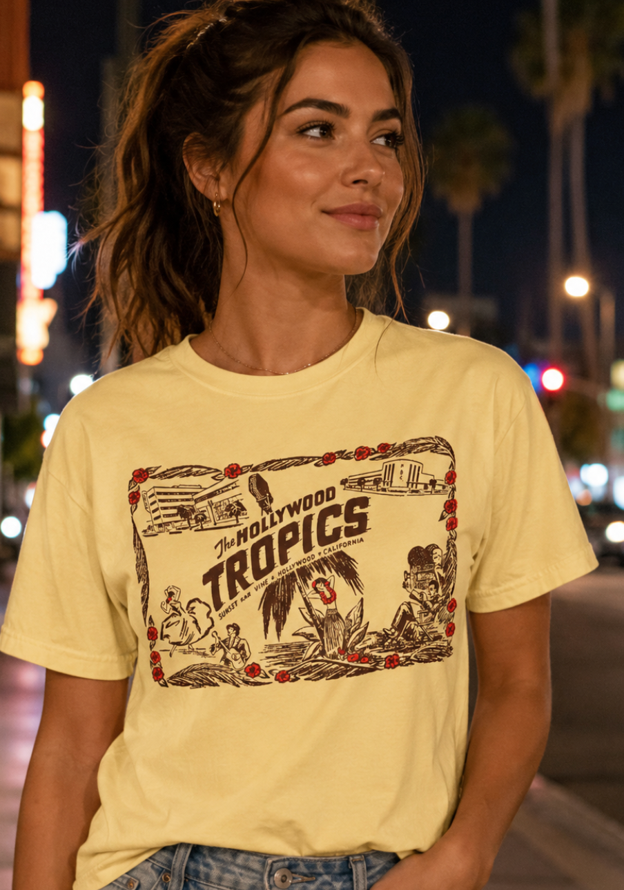 The Hollywood Tropics - Vine at Sunset Hollywood - Vintage Pre-Tiki Tee
