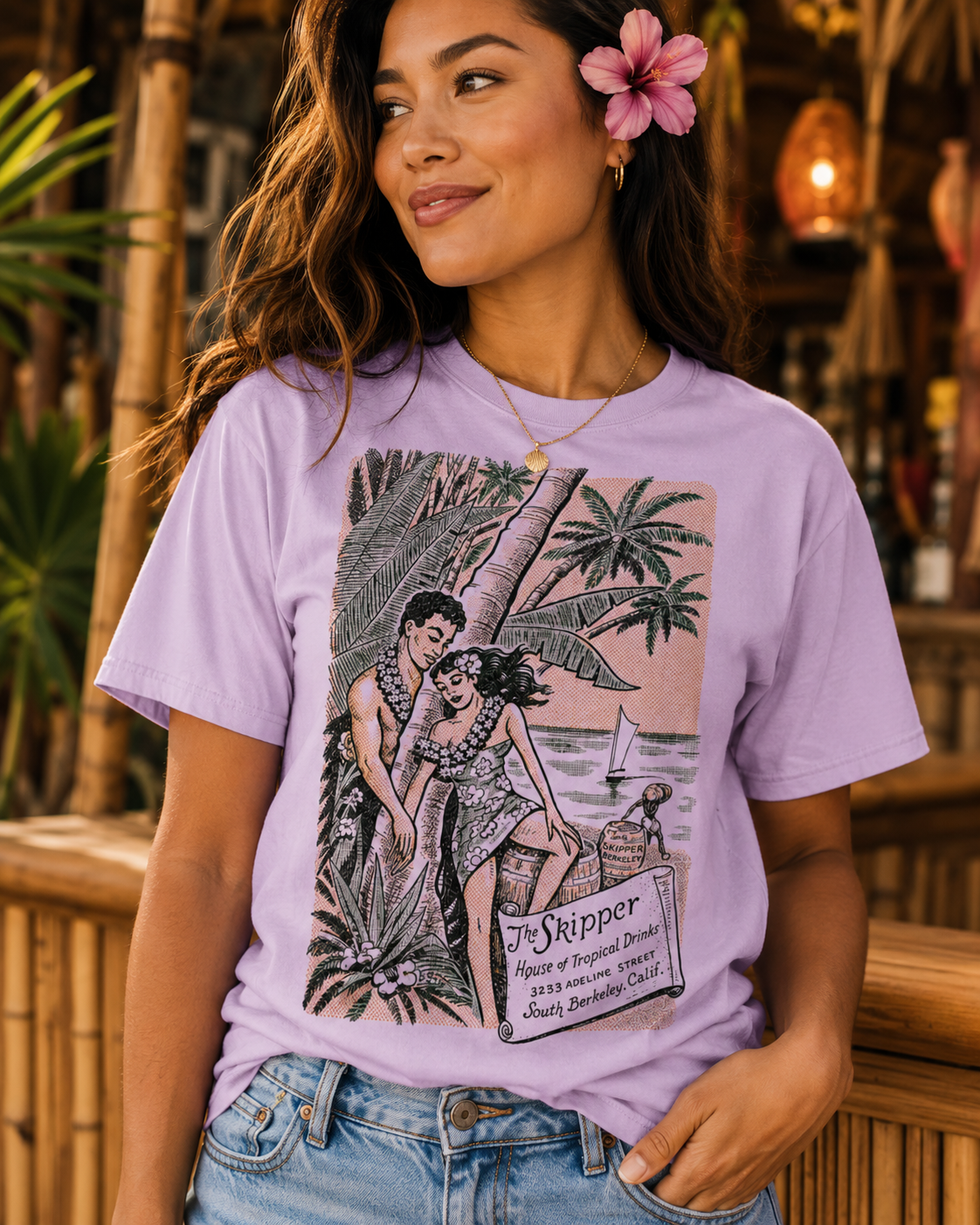 The Skipper - 1940 South Berkeley - Vintage Tropical Drinks Tee