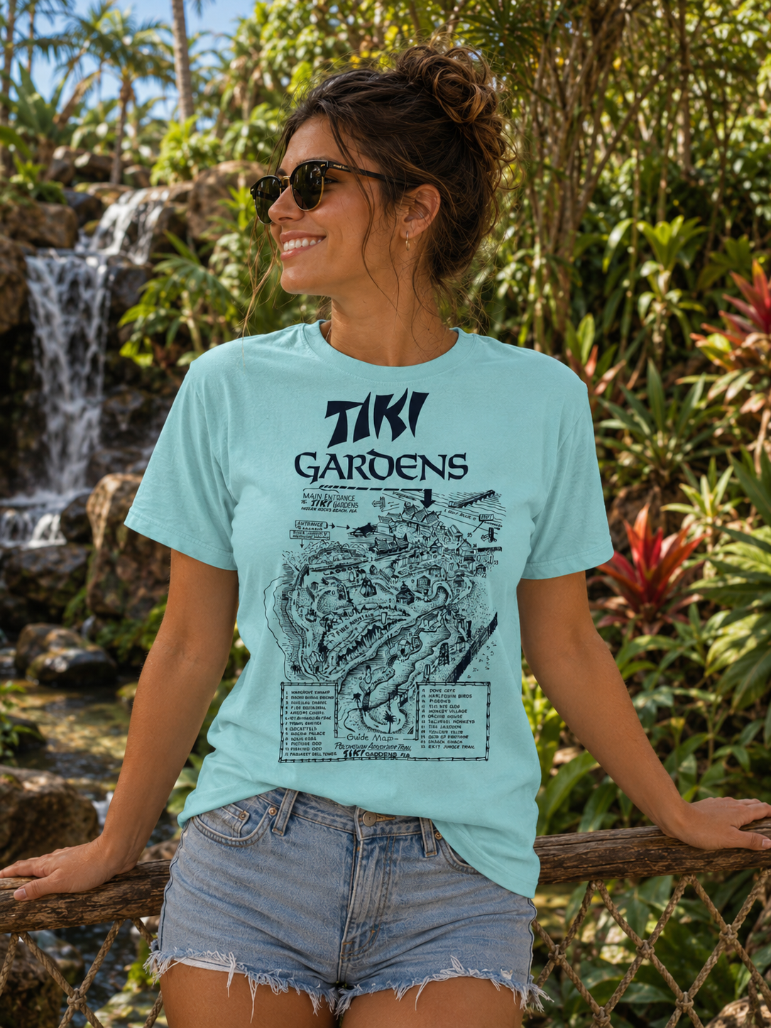 Tiki Gardens – 1964 Florida Map – Vintage Tiki Tee