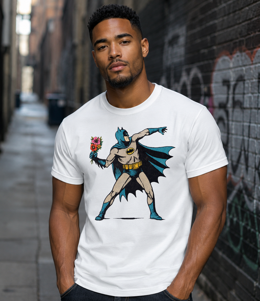 Bouquet Vigilante – Retro Comic Street Art Mashup Tee