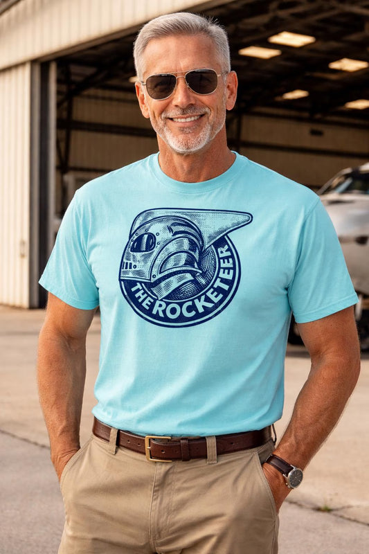 Art Deco Rocketeer Helmet Shirt – Vintage Aviation Graphic Tee